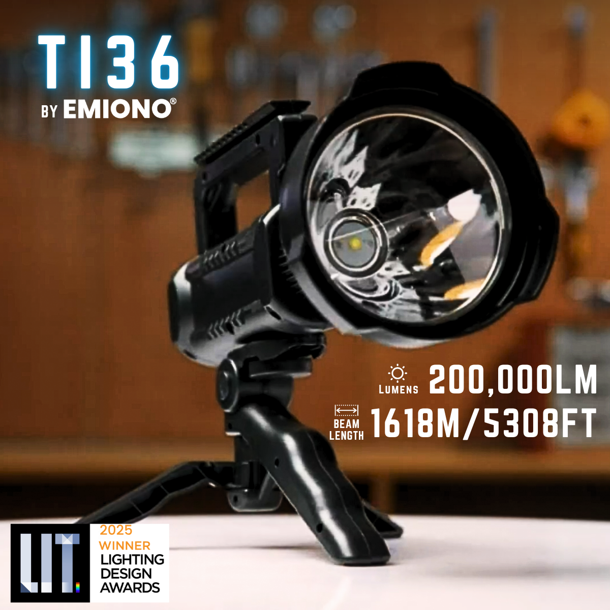 EMIONO TI36 - 200,000 LUMENS FLASHLIGHT