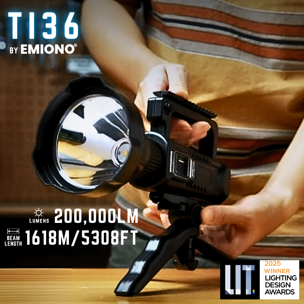 EMIONO TI36 - 200,000 LUMENS FLASHLIGHT