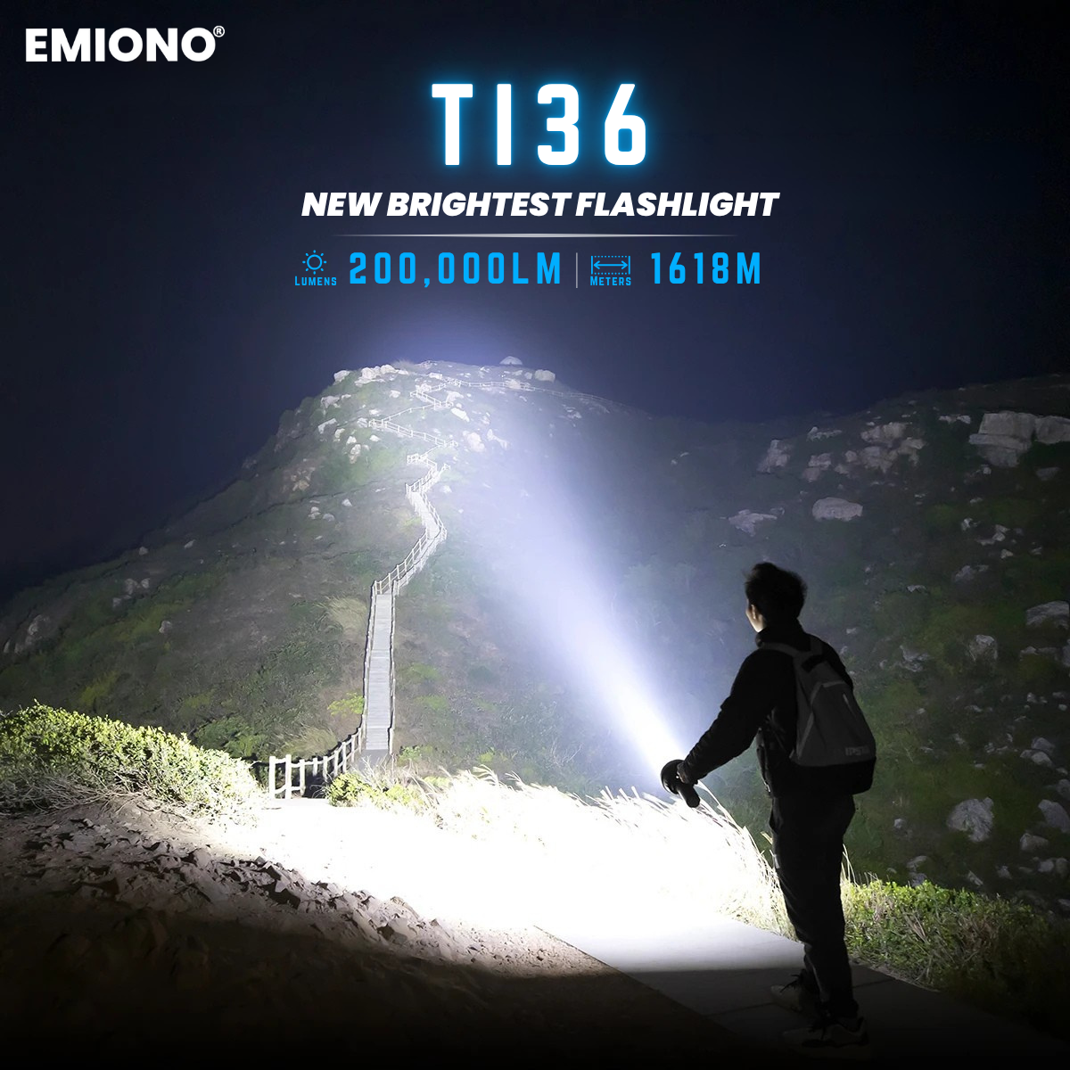 EMIONO TI36 - 200.000 LUMEN TASCHENLAMPE