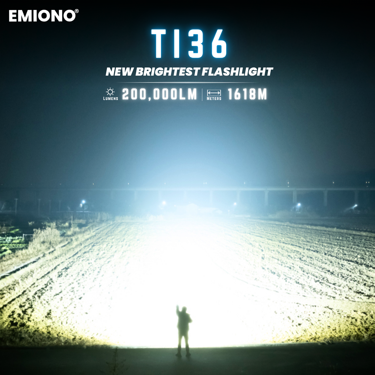 EMIONO TI36 - 200.000 LUMEN TASCHENLAMPE